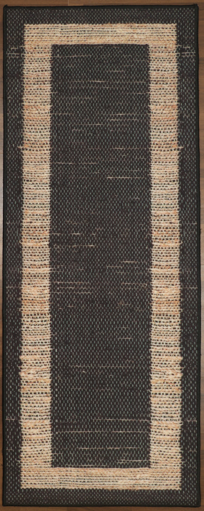 Black and Beige Geometric Print Runner