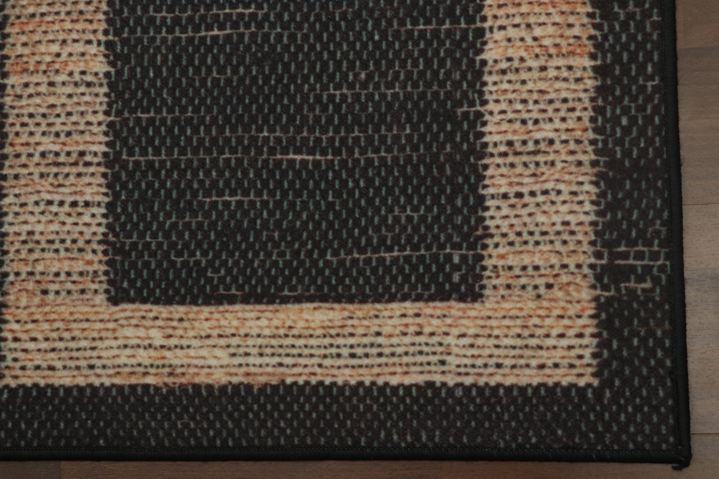 Black and Beige Geometric Print Runner