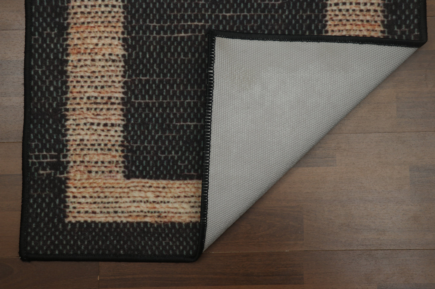 Black and Beige Geometric Print Runner