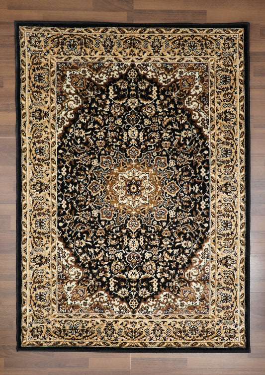 Black Multi Color Medallion Design Rug