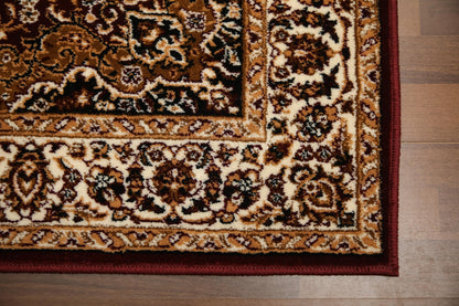 Red And Multi Color Medallion Traditional Design Rug