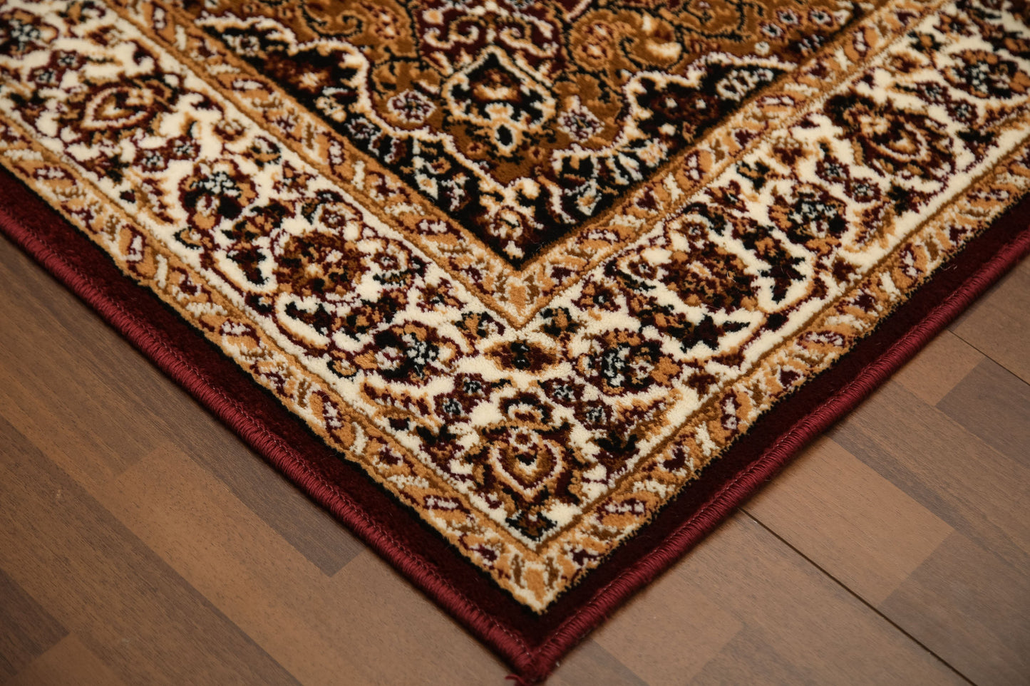 Red And Multi Color Medallion Traditional Design Rug