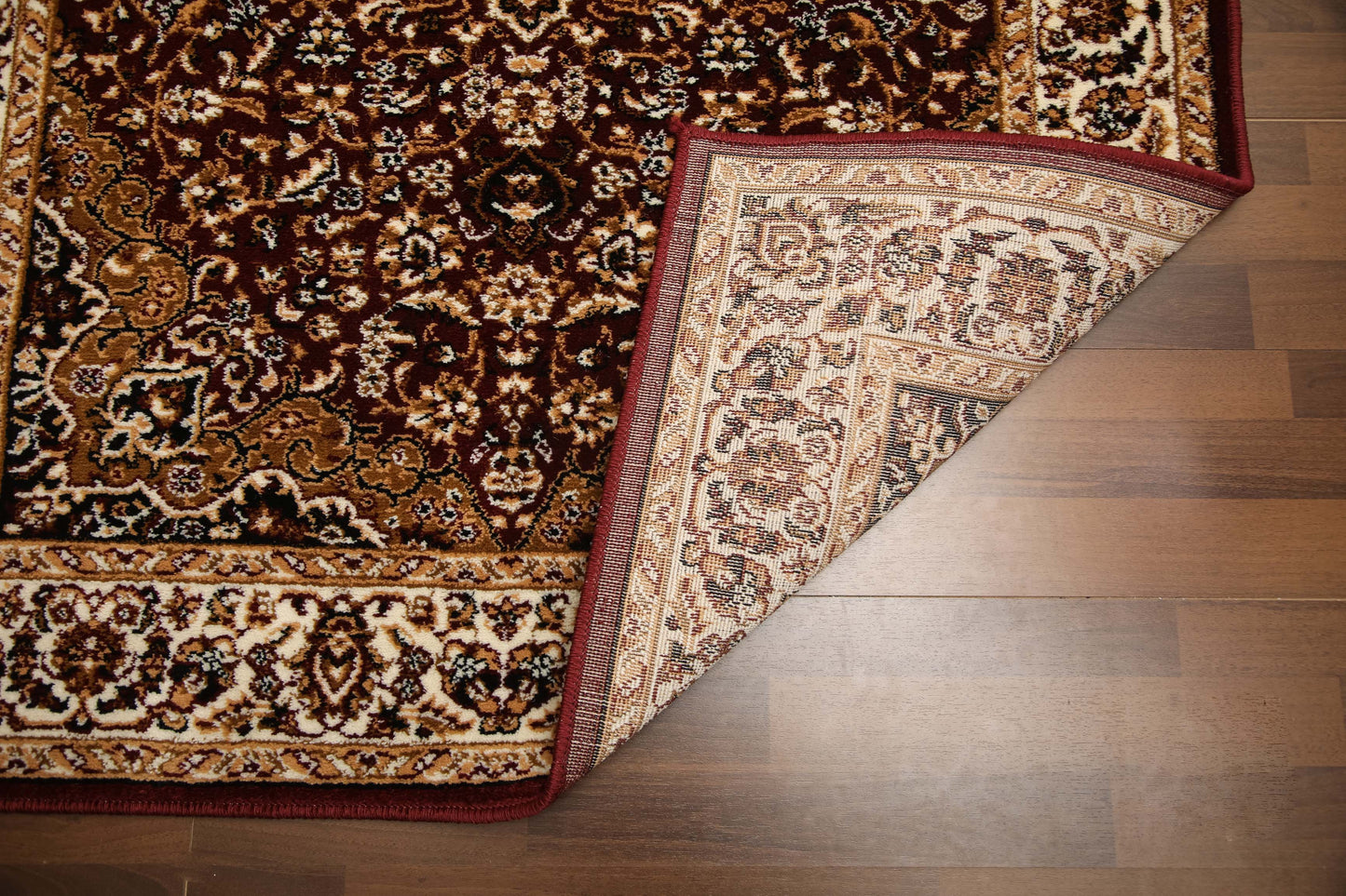 Red And Multi Color Medallion Traditional Design Rug