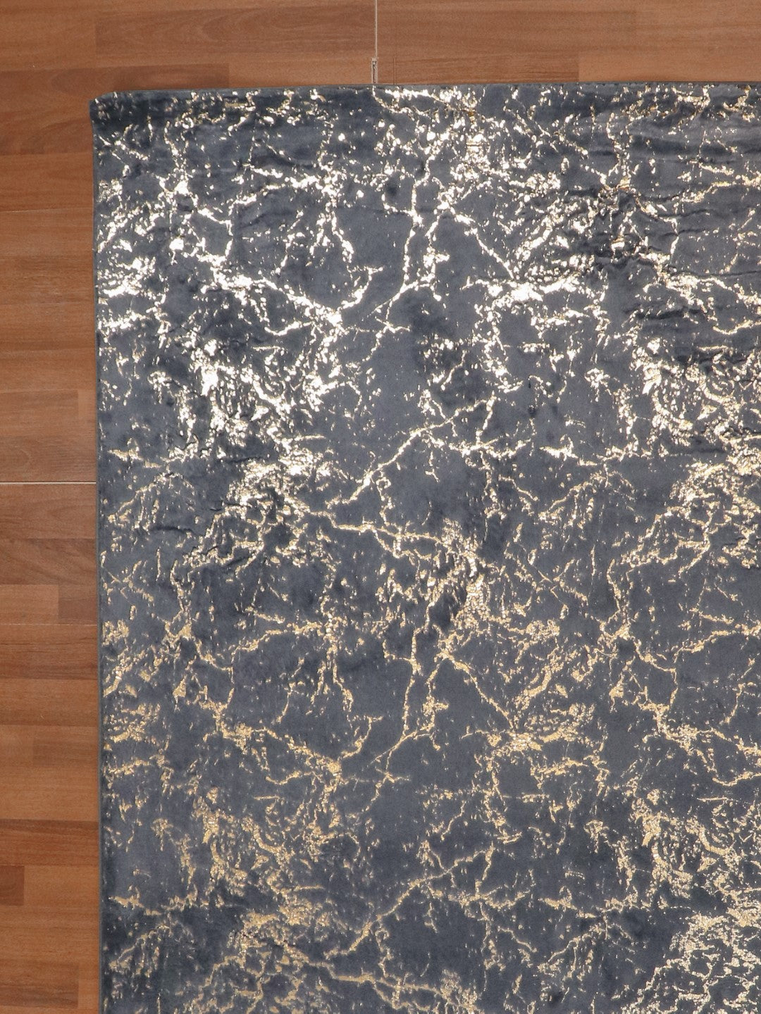 Grey Golden Abstract Engraved Fancy Rug