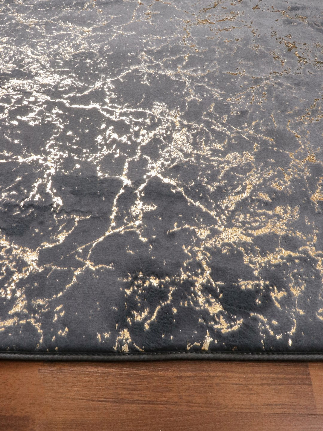 Grey Golden Abstract Engraved Fancy Rug